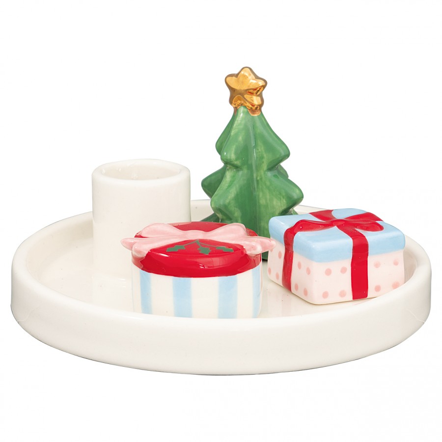 Подсвечник round white gift set