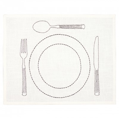 Салфетка сервировочная Dining white w emb