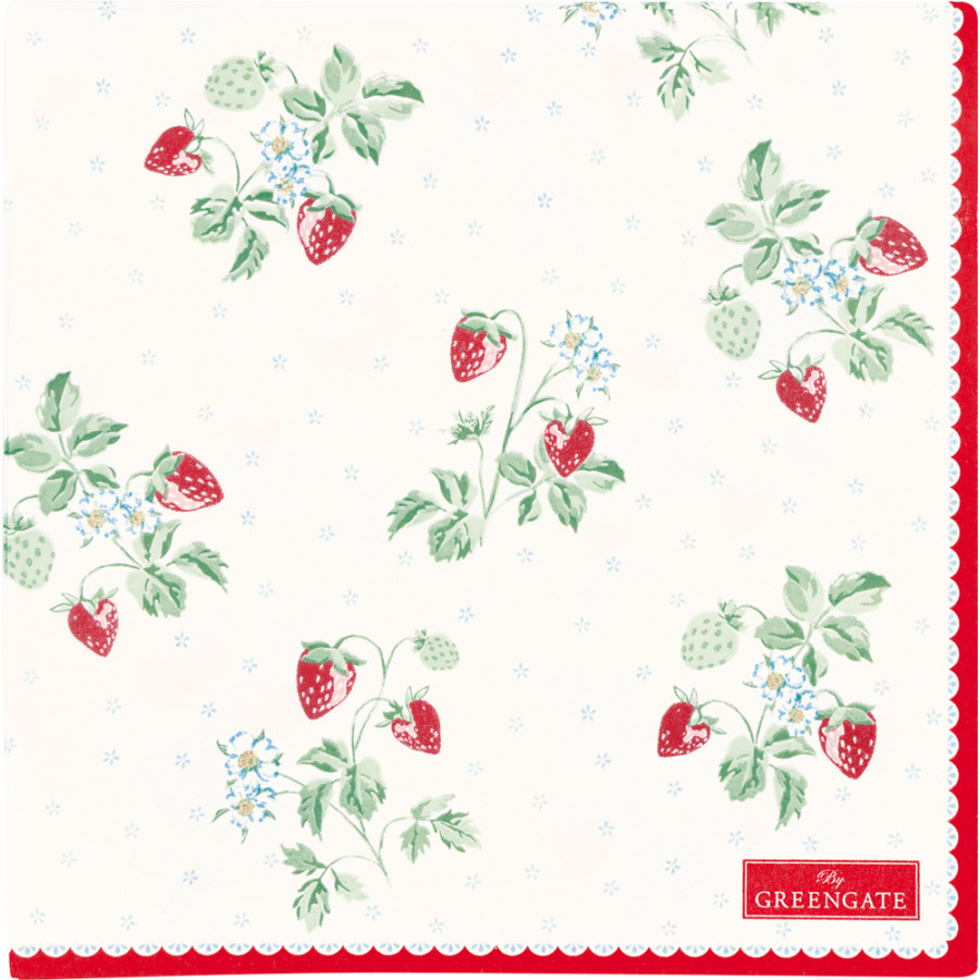 Салфетки бумажные Berry white 33х33 см, 20 шт