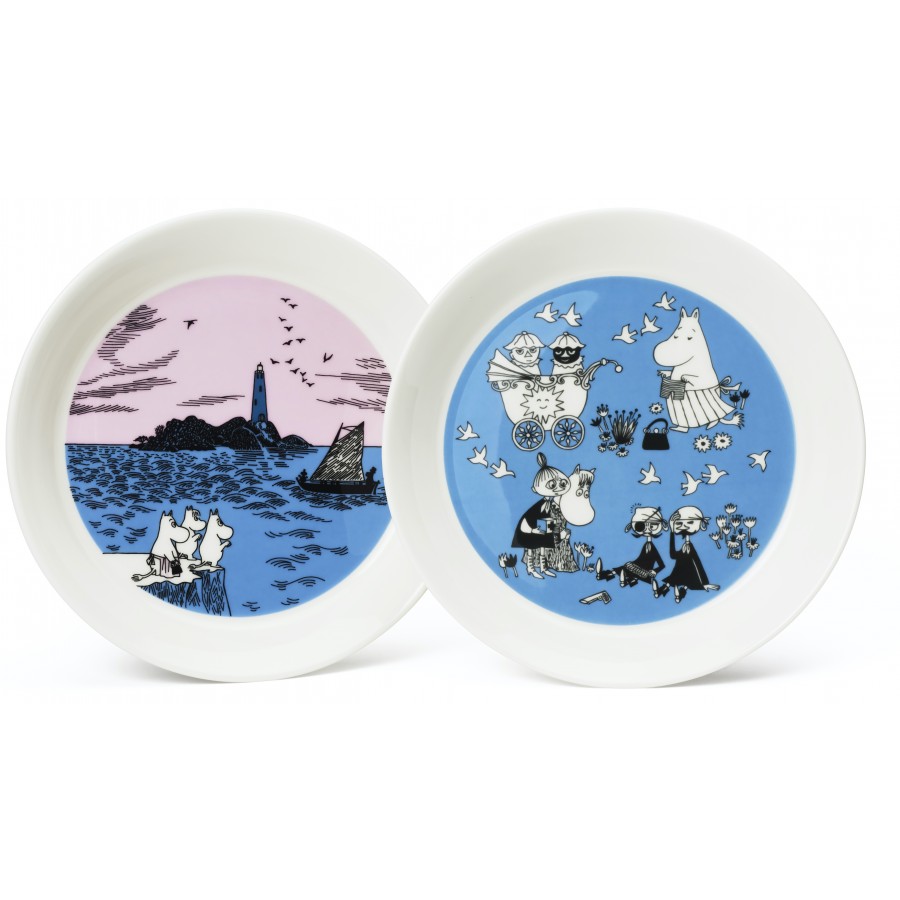 Набор тарелок Moomin Ночное плавание и Тишина 19 см, 2 шт