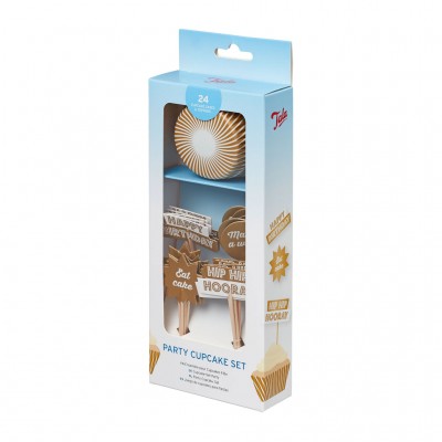 Набор форм для кексов Happy Birthday 7х3 см и 24 топпера