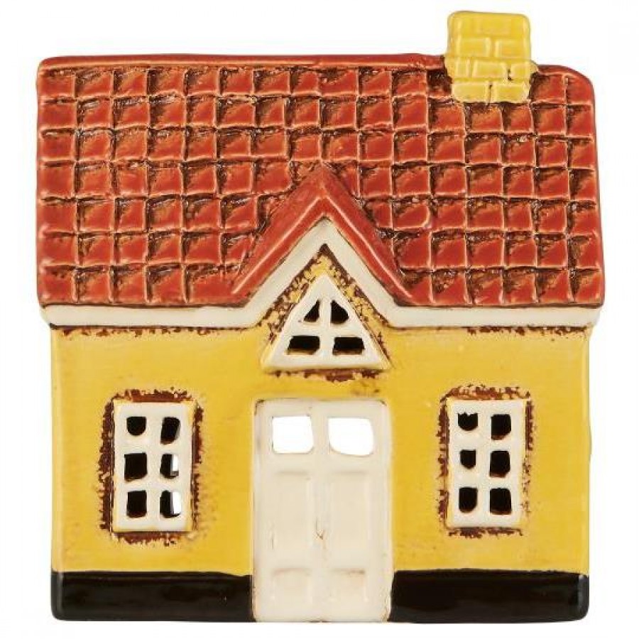 Подсвечник House tealight My Home Town white door yellow