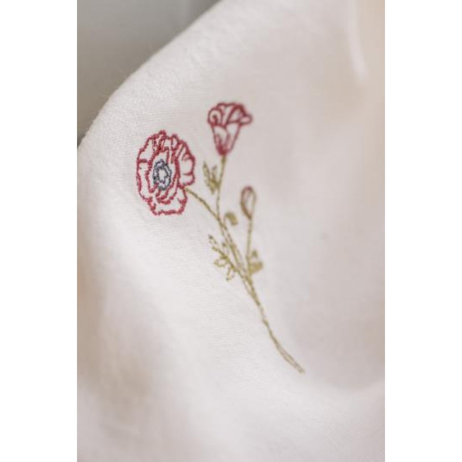 Салфетка Flora butter cream w/poppy flower 40х40 см