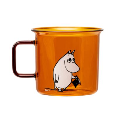 Кружка стеклянная Moomin Муми-папа 350 мл, янтарная (ТОВАР ИЗ АУТЛЕТА)