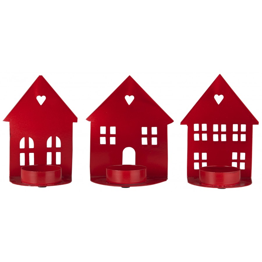 Подсвечник tealight house facade red, в асс