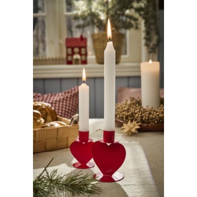 Подсвечник heart on base 10 см для свечи d 2,2 см red