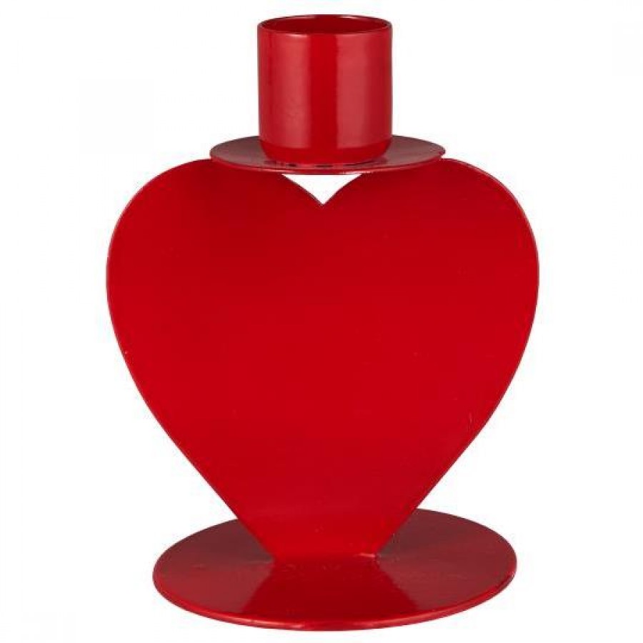 Подсвечник heart on base 10 см для свечи d 2,2 см red