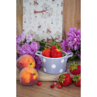 Горшочек с ручками Lilac with dots 8,5 см