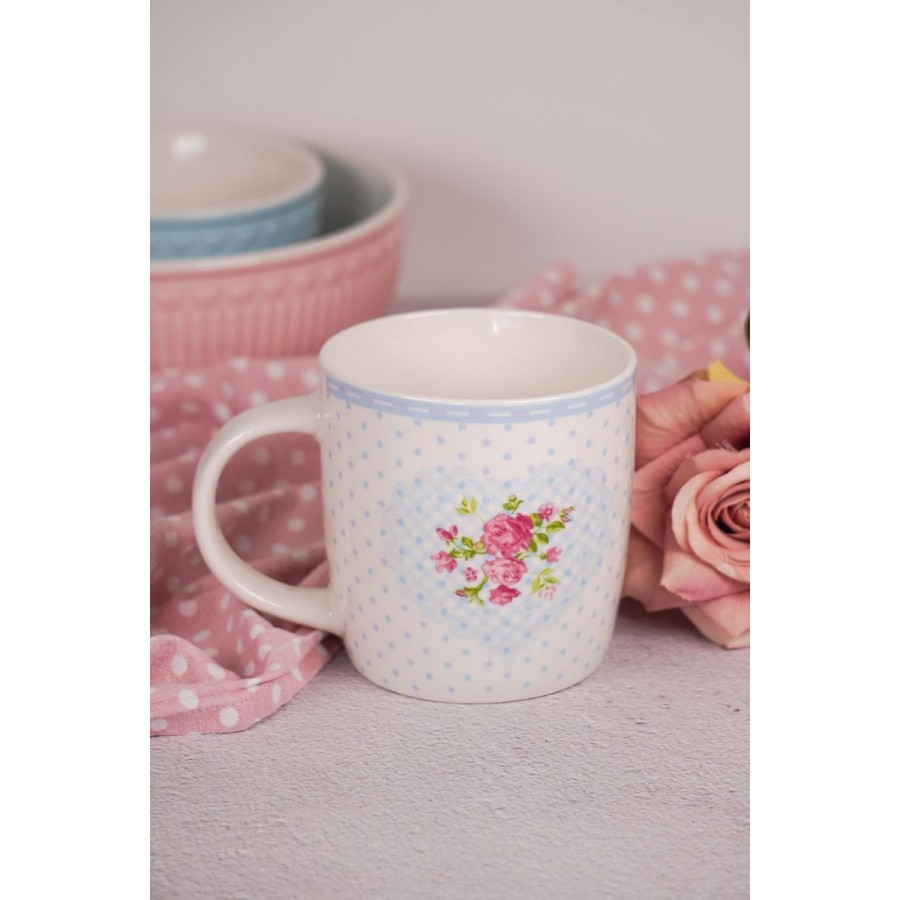 Кружка Heart with dots pastel blue 350 мл