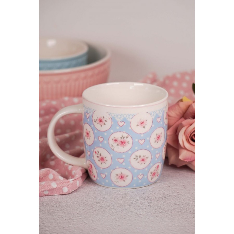 Кружка Heart and roses blue 350 мл