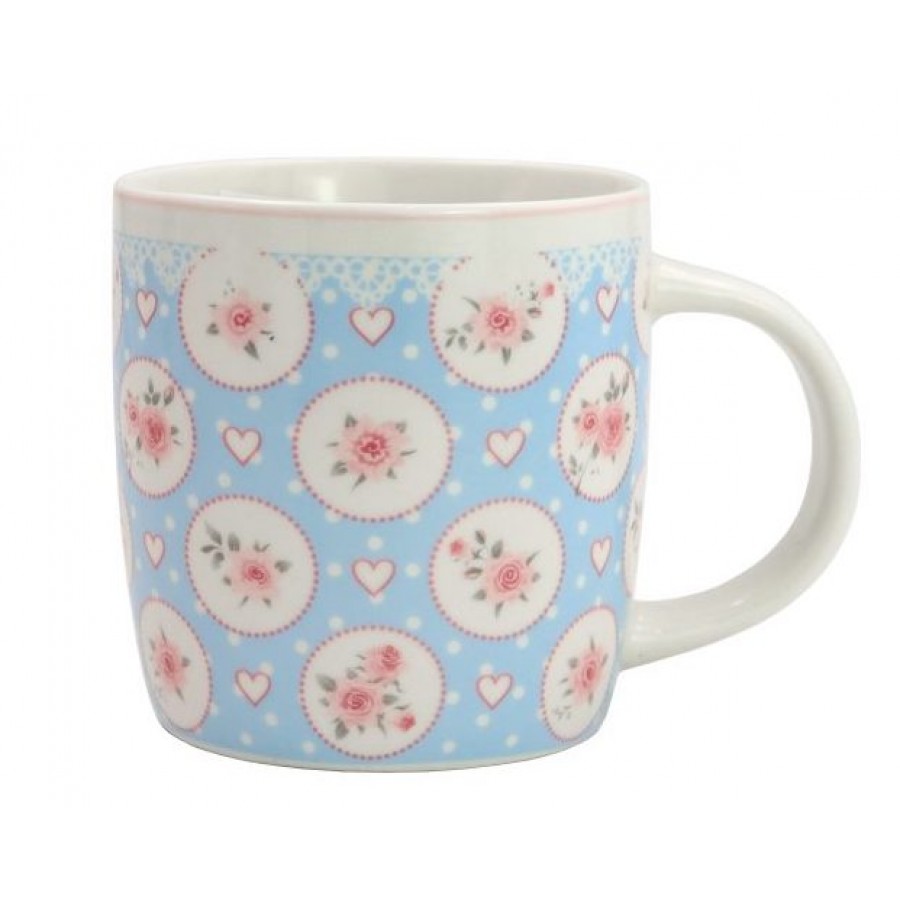 Кружка Heart and roses blue 350 мл