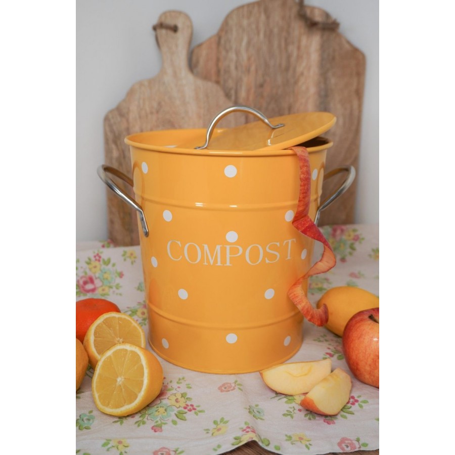 Контейнер для компоста mustard with white dots 21x19 см