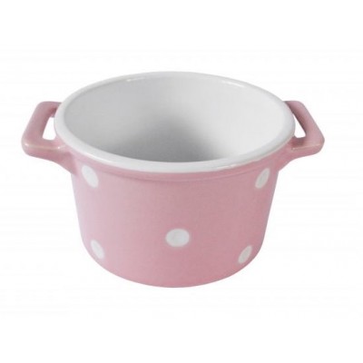 Горшочек в ручками Pink with dots 13 см