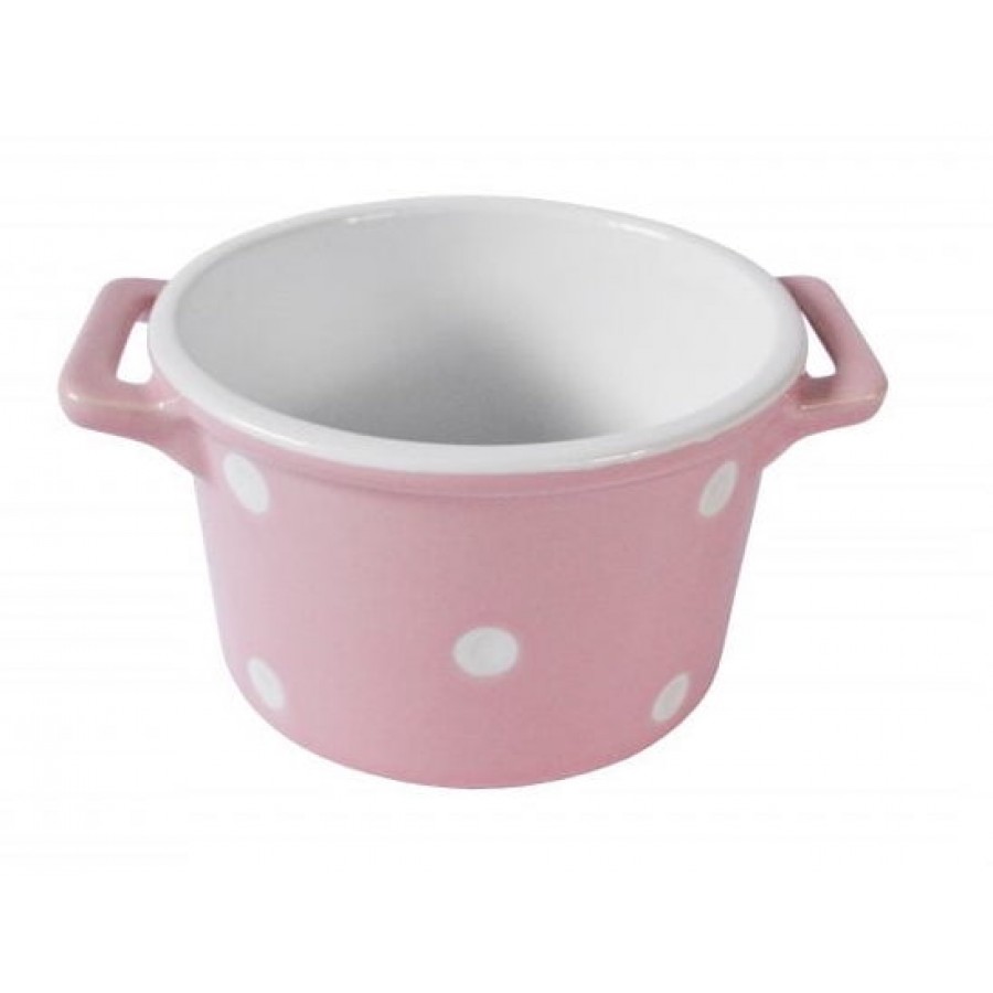Горшочек в ручками Pink with dots 13 см