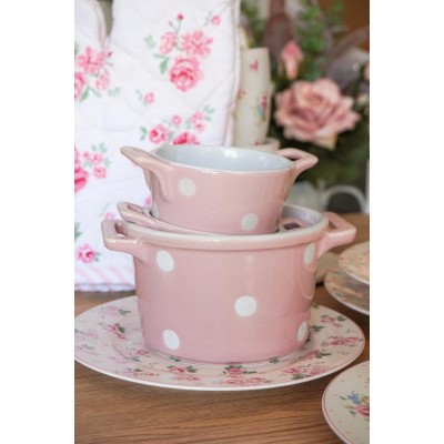 Горшочек в ручками Pink with dots 13 см