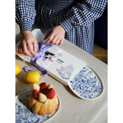 Тарелка для сервировки Moomin Весна white/blue 17 см