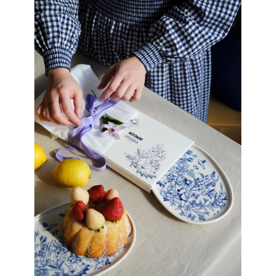Тарелка для сервировки Moomin Весна white/blue 17 см