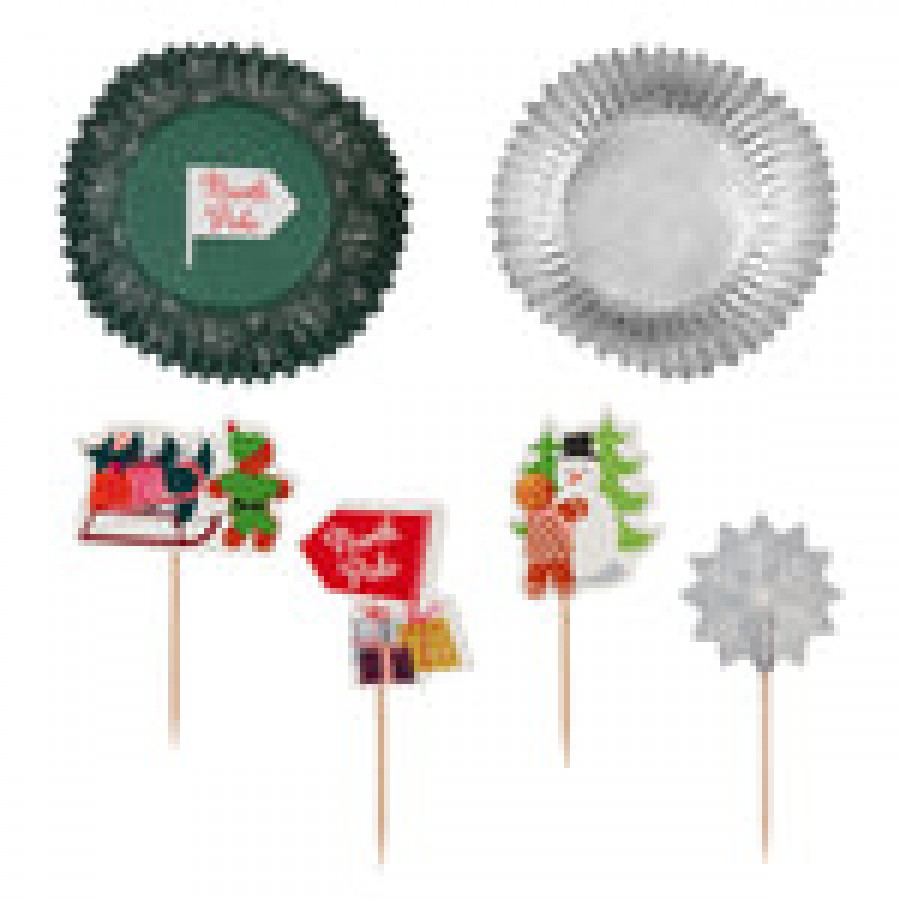 Набор форм для кексов North Pole Snow scene 7х3 см и 24 топпера