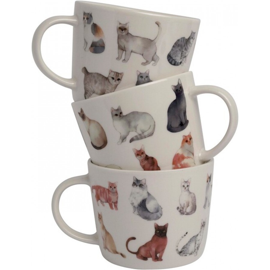Набор кружек Dutch Floral Cats Color 320 мл, 3 шт