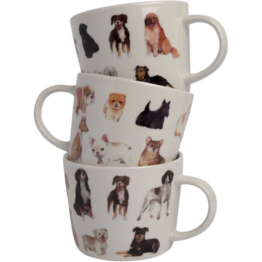 Набор кружек Dutch Floral Dogs Color 320 мл, 3 шт