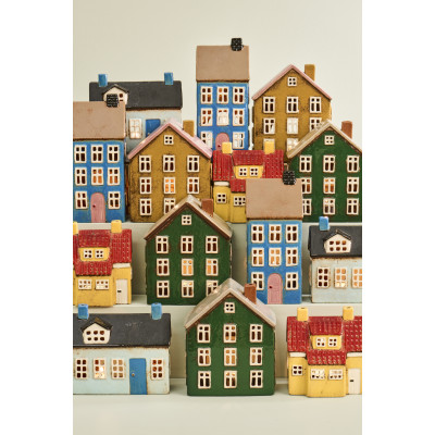 Подсвечник House tealight My Home Town yellow dormer window