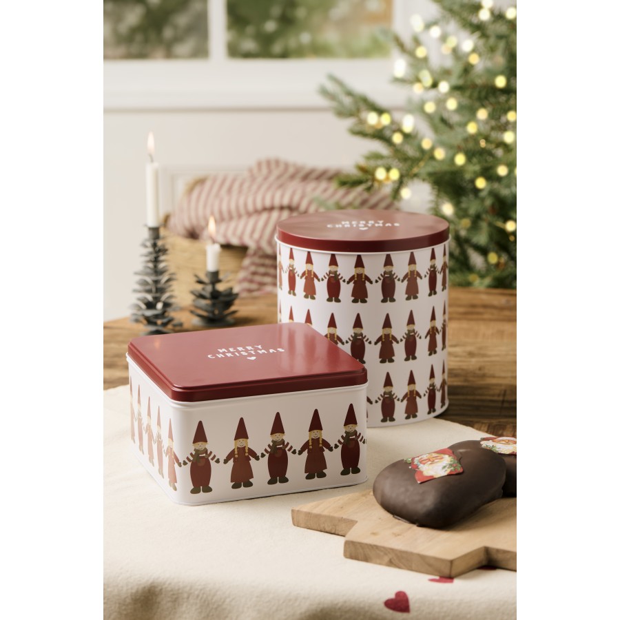 Банка для хранения Santa helpers hand in hand square