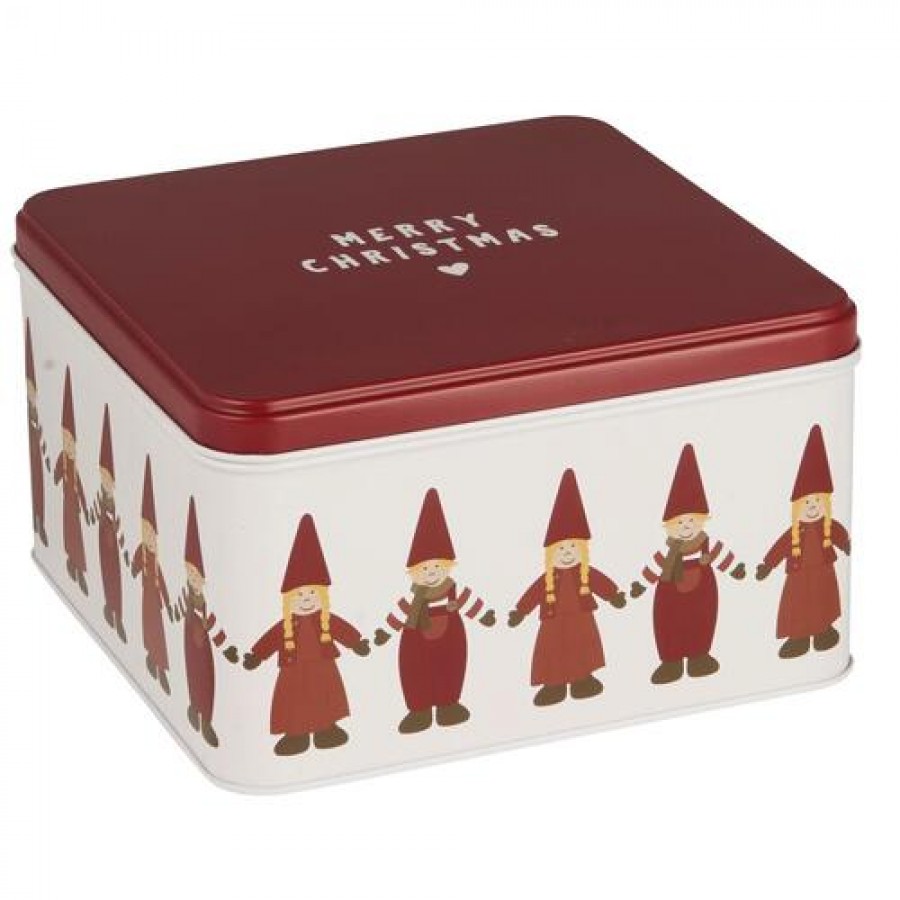 Банка для хранения Santa helpers hand in hand square