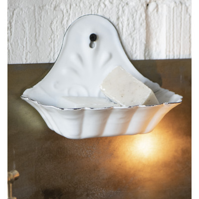 Мыльница enamel white