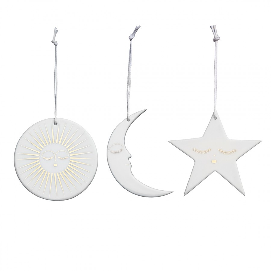 Набор подвесных украшений Sun, Moon and Star, 3 шт