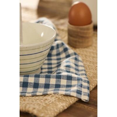 Салфетка Lucas dark blue small natural checks 40х40 см