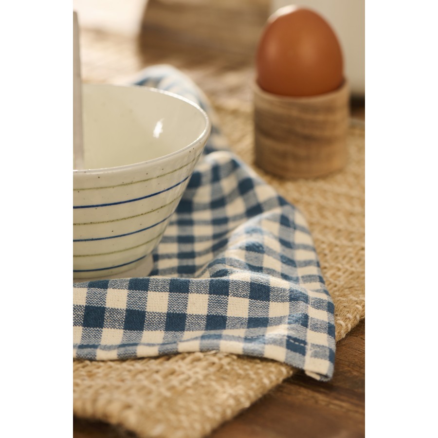 Салфетка Lucas dark blue small natural checks 40х40 см