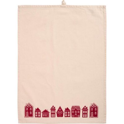 Полотенце Sally natural red houses 50х70 см