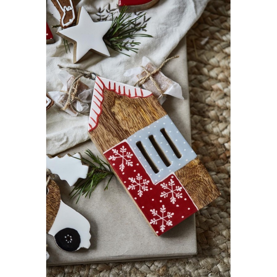 Подвесное украшение House red/white/grey