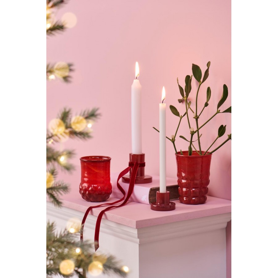 Подсвечник holder glass candle red для свечи d 2,2 см
