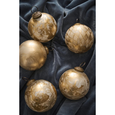 Набор шаров engraving white/gold 5 шт