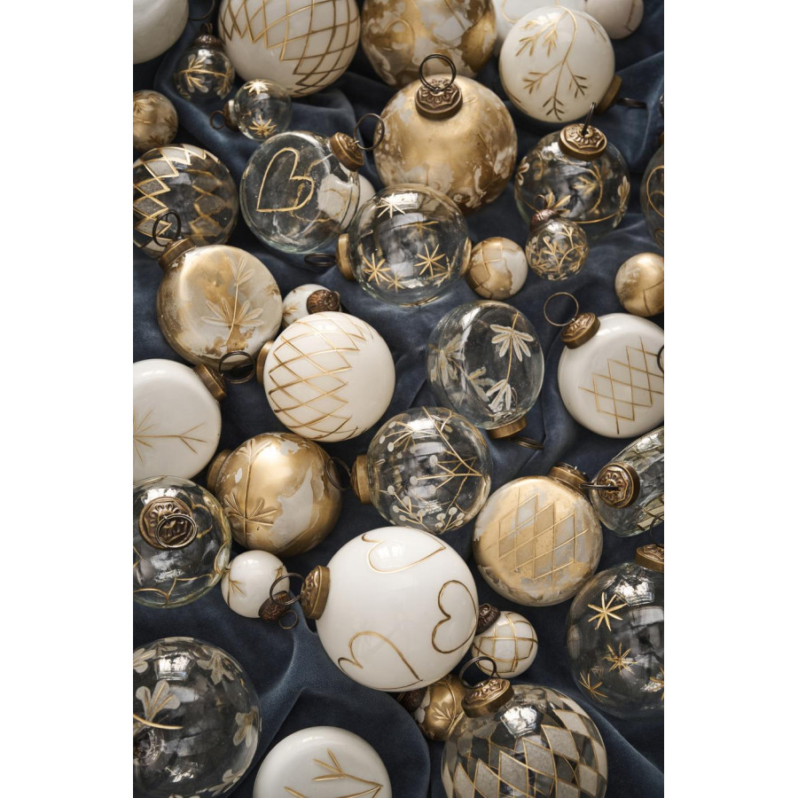 Набор шаров engraving white/gold 5 шт