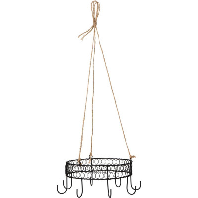 Подвесная корзина с 8 крючками и джутовой бечевкой