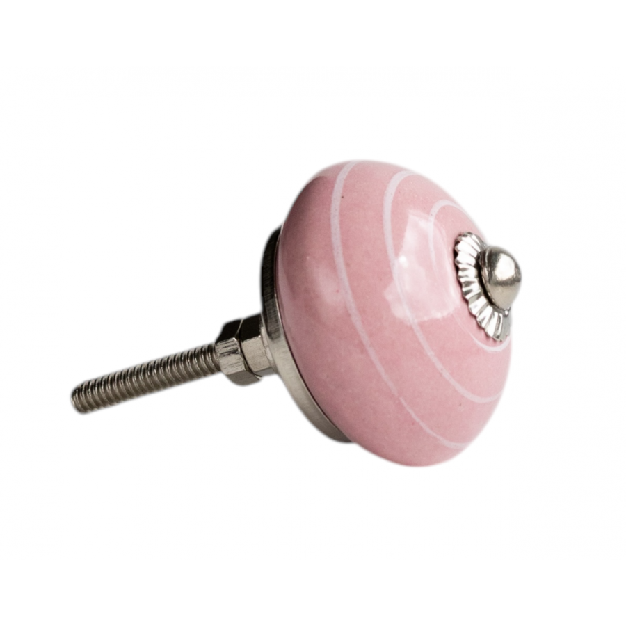 Мебельная ручка pink with white stripes