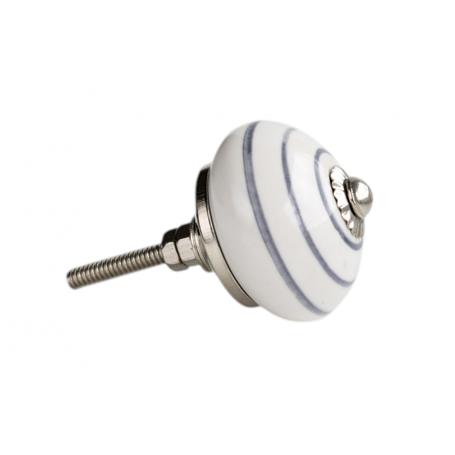 Ручка мебельная White with grey stripes 4 см