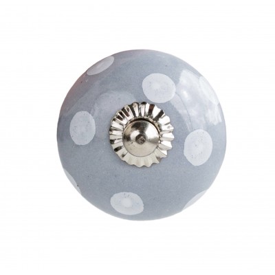Мебельная ручка grey with white dots