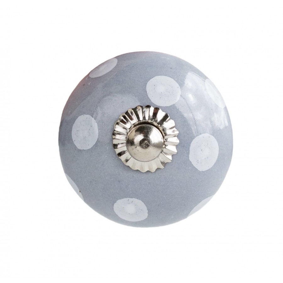 Мебельная ручка grey with white dots