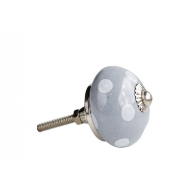 Мебельная ручка grey with white dots