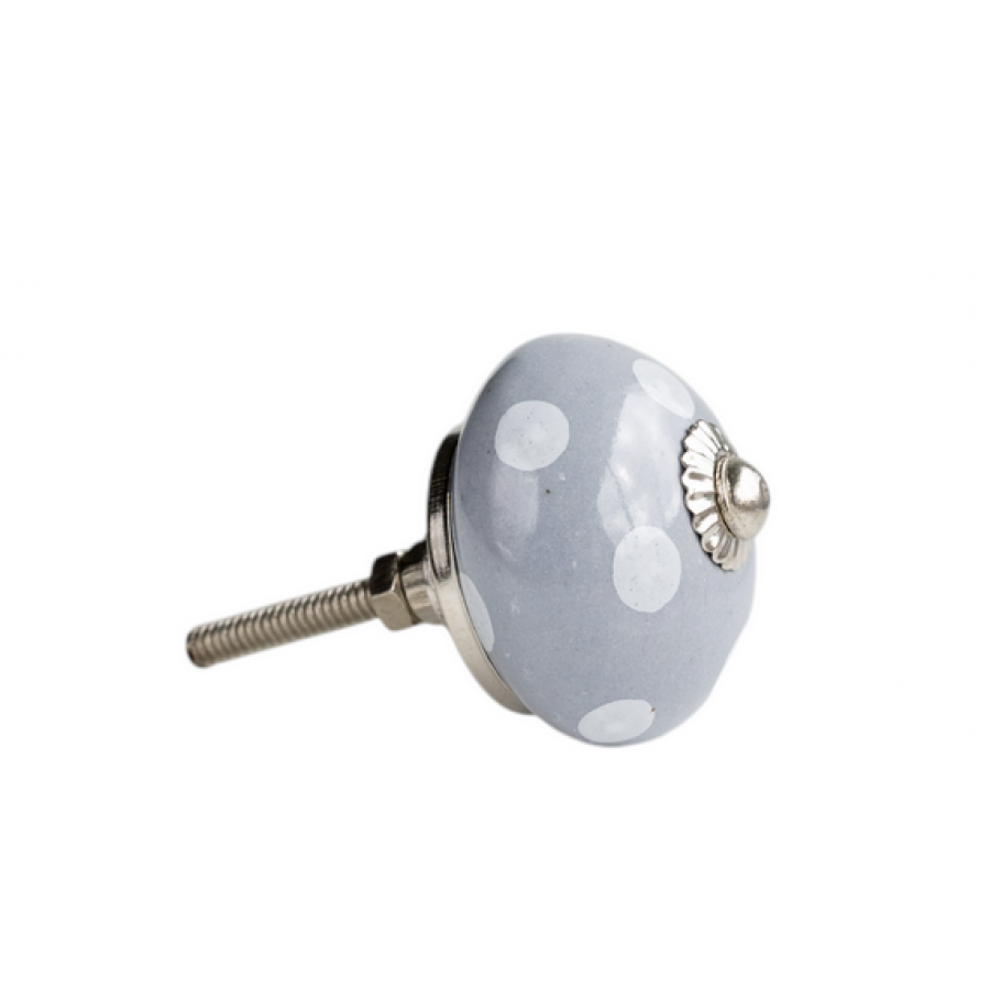 Мебельная ручка grey with white dots