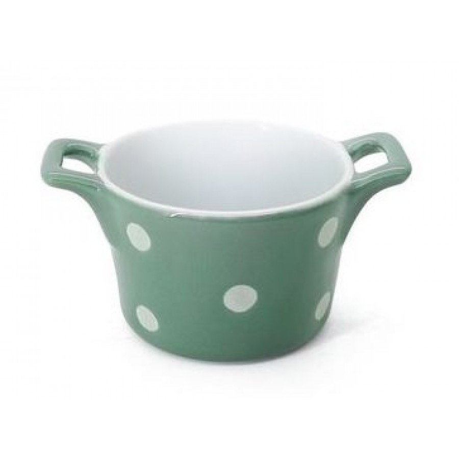 Горшочек с ручками Green with dots 8,5 см