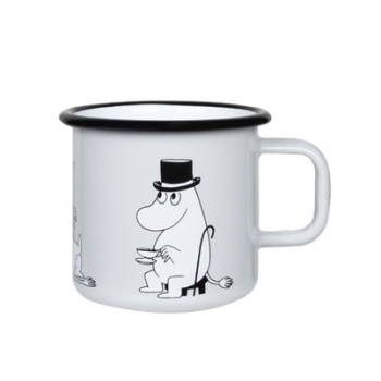 Moomin Кружка эмалированная Retro Муми-папа, 370 мл, grey