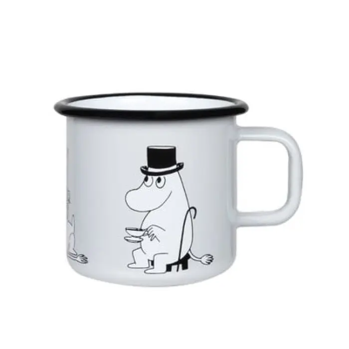 Moomin Кружка эмалированная Retro Муми-папа, 370 мл, grey