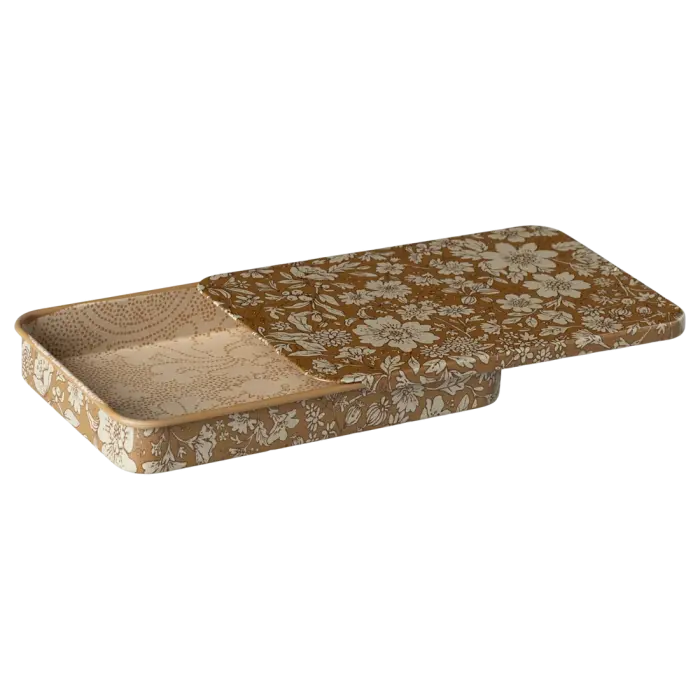 Металлическая коробка с выдвижной крышкой Blossom Ocher