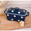 Масленка dark blue with white dots