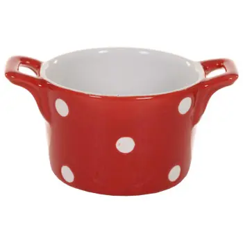 Горшочек с ручками Red with dots 8,5 см