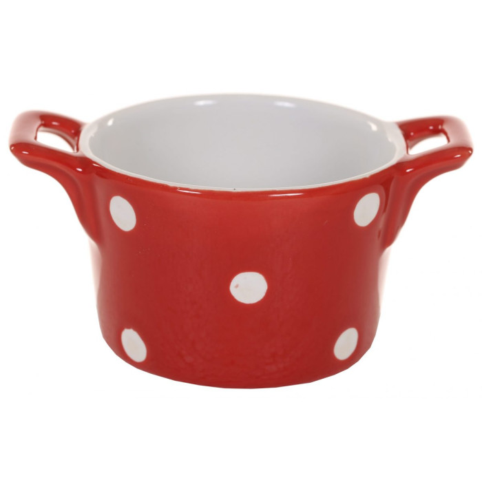 Горшочек с ручками Red with dots 8,5 см